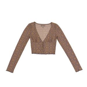 UO Ruby Button-Up Cropped Top